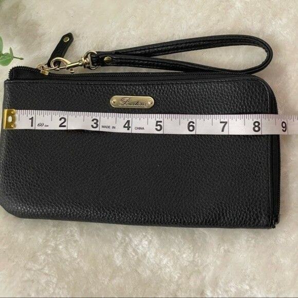 Buxton Wristet Zippered Travel Organize Convenient Pebbled Black - Picture 5 of 13